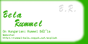 bela rummel business card